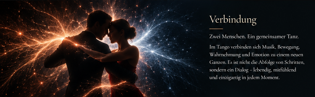 Tanzendes Tango-Paar in einer künstlerischen Darstellung von Verbindung und Wahrnehmung